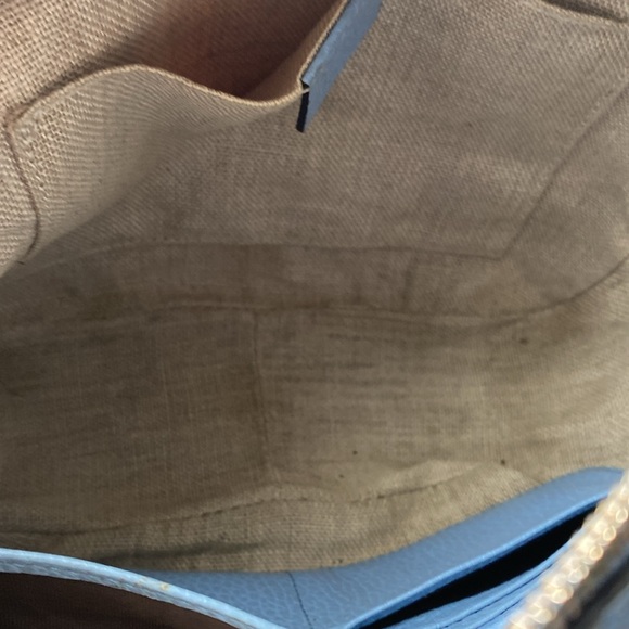 AUTHENTICATED Gucci Blue and Brown Canvas Shoulder Bag with Silver Hardware - Picture 12 of 12